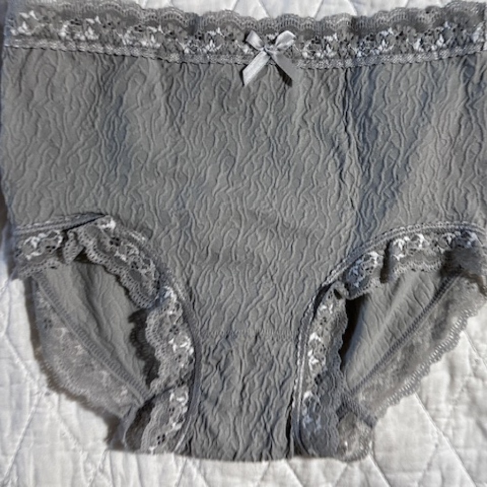 Grey  coloured - Puffy lace Panties, soft high waist Lolita Kawaii Panties
